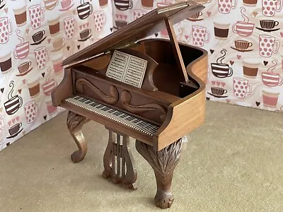 Dollhouse Miniatures Sonia Messer Vintage Walnut Grand Piano • $80