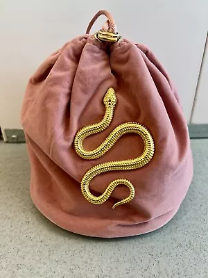 Paco Rabanne Bucket And Drawstring Embellished Bag With A Golden Metal Serpent • £44
