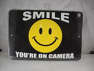 Security Warning Metal Outdoor Yard Sign Smile Your On Camera 😊 • $9.95