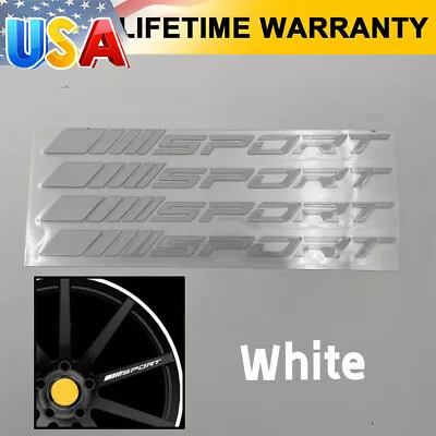 4X Decal Sticker Vinyl Universal  Sport  Mark Car Wheel Rim Reflective White • $2.99