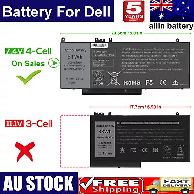 G5M10 Laptop Battery For Dell Latitude E5250 E5450 E5550 15.6'' Series 7.4V-51Wh • $42.99