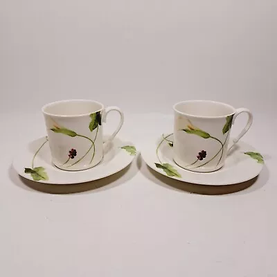 Mikasa Optima CLASSIC CALLA Y4109 Coffee Cups & Saucers Set Of 2 • $15