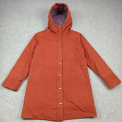Marimekko ANORAK Womens Parka Size S - 36 Orange Cotton Long Winter Jacket Coat • $106.71
