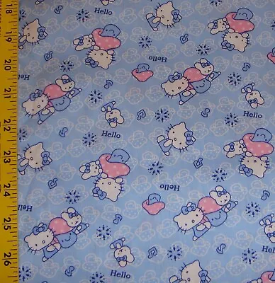 11 L X 63 W Hello Kitty Mushroom Blue 63  Wide Cotton Fabric Almost 1/3 Yard • $4.50