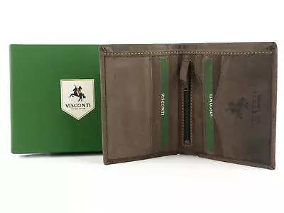 Mens Premium Leather Compact Wallet By Visconti; Hunter Collection Gift Box • $34.54