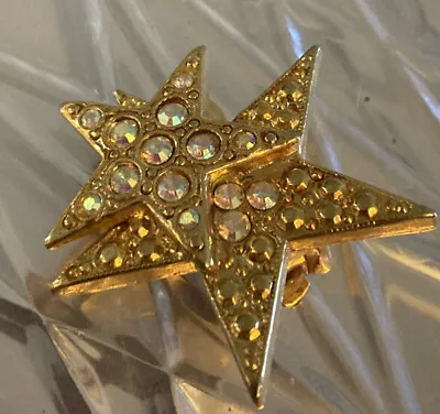 Vintage Kirks Folly SINGLE Clip Earring Signed Sparkly Stars 1.25” Replacement • $14