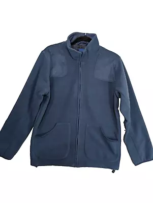 Cotton Traders Mens Fleece Jacket Blue Size Medium Full Zip Drawstring BNWT • £21.96