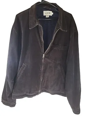 J Crew Mens Brown Corderoy Jean Style Jacket Zip Up Size Men's XL • $19.95
