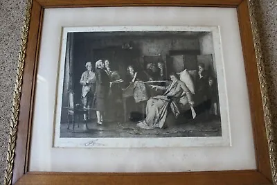 Antique Signed The Last Moments Of Mozart Etching Armand Mathey-Doret Munkácsy  • $253.43