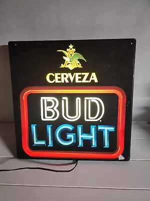 Man Woman Cave Bar Vintage Bud Light Neon Beer Sign 18 X 18  • $55.81