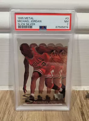 1995 Metal Michael Jordan Slick Silver #3 PSA 7 • $18.50