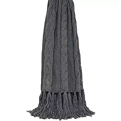 Riva Paoletti Santana Throw - Light Grey - Cable Knit Fabric - 127 X 152cm  • £19.99