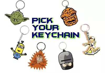 Rubber Keyring Keychain Popular Retro TV And Film Related - Choose Your Keychain • £1.99