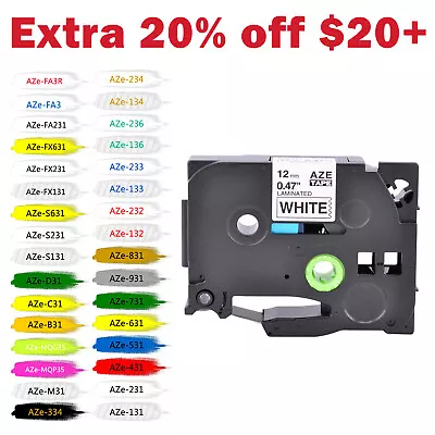 Compatible With Brother TZ Tape P-touch Laminated Cartridges All Colors Label  • $6.99