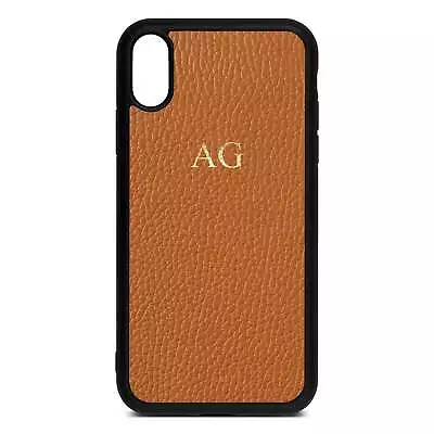 Personalised Pebble Leather Tan IPhone Case For IPhone 15 14 13 12 11 • £15