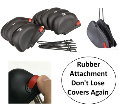 $28.26 • Buy 9 Pcs Quality Rubber String Head Cover Golf Iron Club Putter Headcover 3-SW Set 