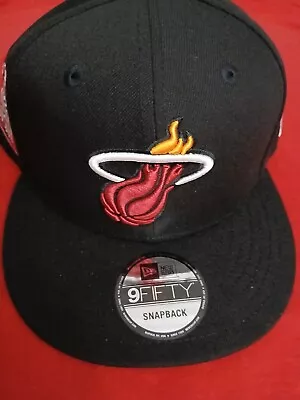NewEra Brand 9Fifty Snapback Miami Heat Black Hat/Cap OSFM Side Patch • $27