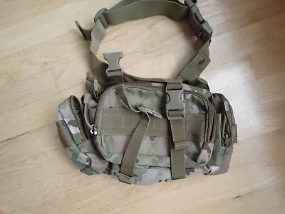 Tactical Military Chest Fanny Shoulder Waist Bag Camo Hunting Molle Camping Pack • $14.99