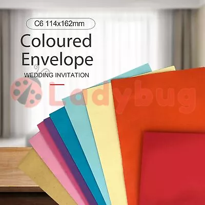 Coloured C6 Envelope Party Wedding Invitation Red Pink Blue Green Yellow • $4.95