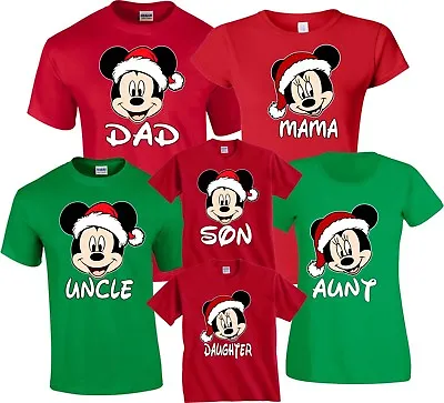 $13.99 • Buy Mickey & Minnie MOM DAD Family Disney Vacation Christmas Customized T-Shirts 