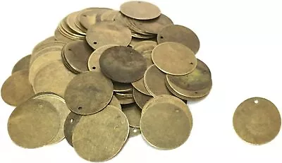 200 Antique Bronze Tone 13/16 Inch Metal Blanks Round Metal Stamping Blank And • $14.09