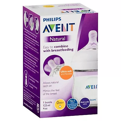 Philips Avent Natural Bottle 125mL - Nurturing Feeding Solution For Babies • $21.86