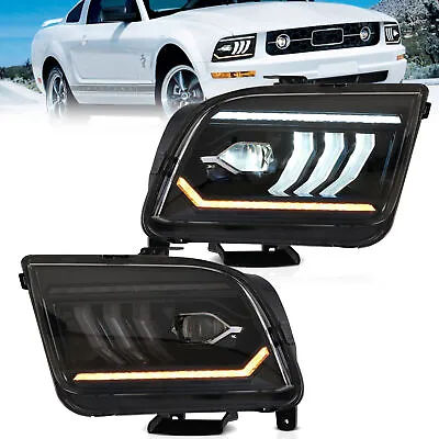 VLAND LED Headlights For 2005-2009 Ford Mustang Projector Sequential Front Pair • $413.99