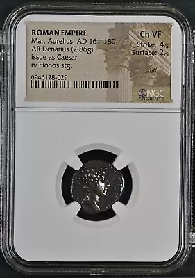 Roman Empire - Marcus Aurelius - AD 161-180 - Silver Denarius - NGC Ch VF • £215