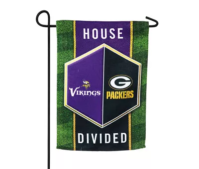 Green Bay Packers Vs. Minnesota Vikings 13  X 18  House Divided Garden Flag • $16.99