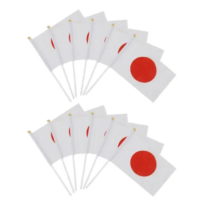 Japanese SMALL HAND WAVING FLAG 8  X 5  JAPAN Flags Crafts Display 12pcs • £4.94