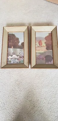 VINTAGE  FRAMED  FOIL ART PRINTS: Set Of 2 • $19.99