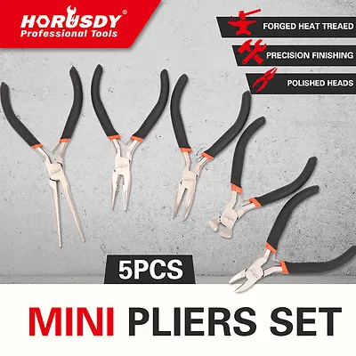 5PC Mini Pliers Set Forging Jewelry Cutting Bending Comfort Grip Jewelers Plier • $17.55