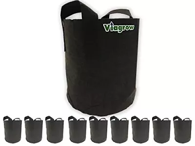 V2GAPOT-10 Breathable Root Aeration Handles 10 Pack 2 Gallon Fabric Pot Black • $24.85