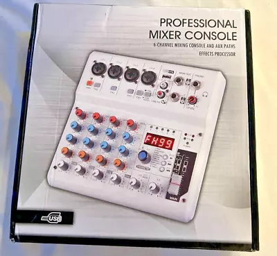 Professional 6 Channel Mixing Console Audio Sound Mixer Bluetooth USB • $47.99