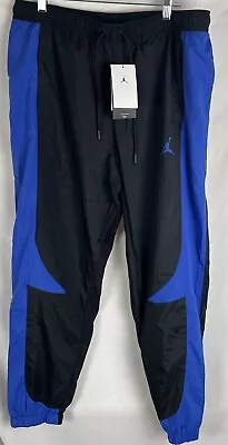 🔥 Nike Air Jordan Jumpman Warm Up Windbreaker  Pants Black Blue XL DX9373-014 • $71.99