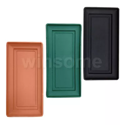 £7.02 • Buy Rectangular Plastic Plant Pots Saucers Planter Water Drip Tray Base Plate Dish 