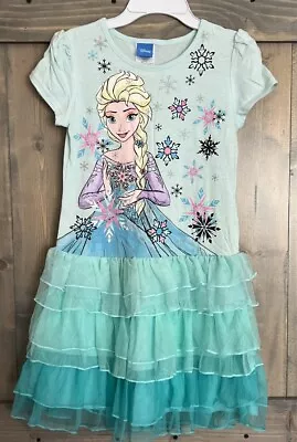 NEW Disney Frozen Elsa Dress 10 12 Tulle Skirt NWOT Aqua Casual Play • $16.99