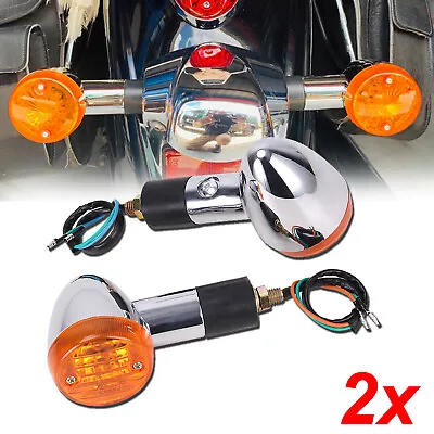 2pcs Motorcycle Amber Turn Signals For Kawasaki VN Vulcan 500 800 88 900 Classic • $14.05