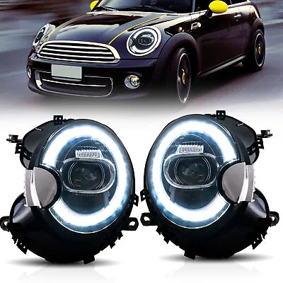 LED DRL Headlights For 2007-15 Mini Cooper R56 R57 R58 R59 Startup Animation US • $329