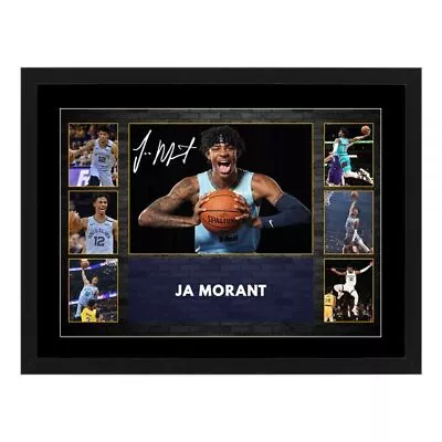 Ja Morant Grizzlies Signed Framed Poster Jordan Curry Basketball Memorabilia • $79