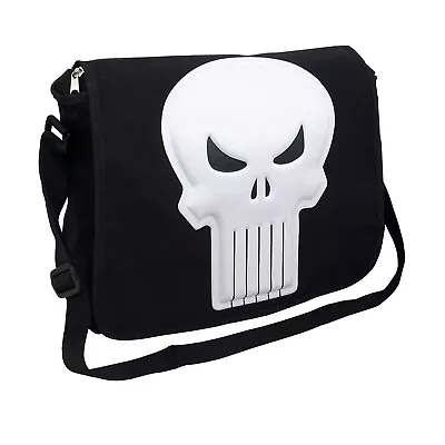 NEW Marvel -The Punisher -Messenger Bag - Black With 3D / Raised Logo • $33