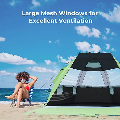 Pop Up Beach Tent Canopy UV Camping Fishing Mesh Sun Shade Shelter 6 Persons • $59.29