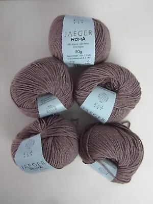 Lot 5 Skeins Jaeger Roma Yarn Mocha Brown Angora Viscose DK 50 Grams 137 Yards • $39.99