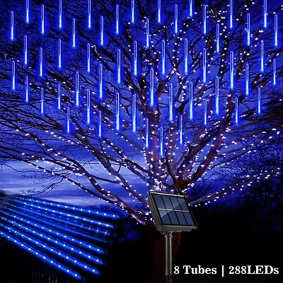 288LED Outdoor Christmas String Lights Solar LED Meteor Shower Lights Fall Rain • $14.99