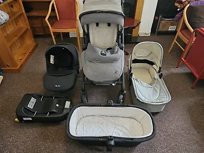 Silver Cross Pioneer Pram Special Edition Full And Mothercare Bassinet Carry Cot • £190