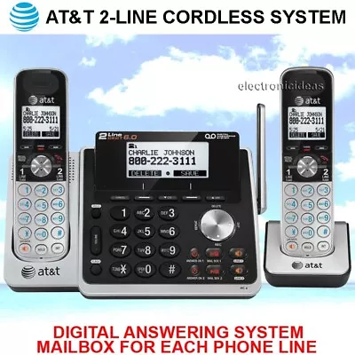 At&t Tl88102 / Tl88202  2-line Dect 6.0 - 2 Cordless Phone System - Brand New • $166.95