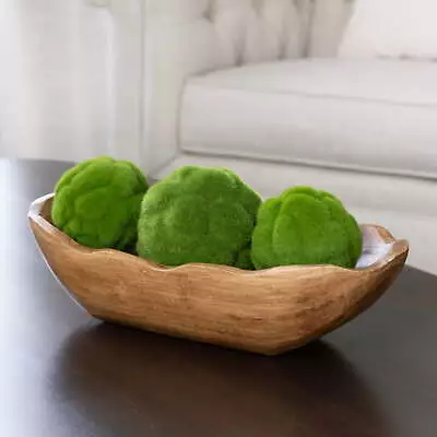  Indoor Carved Mid Tone Brown Wood Decorative Dough Bowl • $17.97