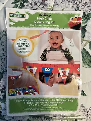 Sesame Street 1st Birthday Party Elmo Cookie Monster High Chair Decorating Kit • $15