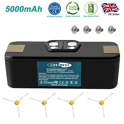 14.4V 5000mAh Li-ion Battery For IRobot Roomba 500 510 555 560 600 700 800&Brush • £14.24