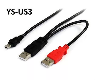 CablesOnline 3 Ft USB 2.0 Y Power Booster Cable CablesOnline YS-US3 • $7.95